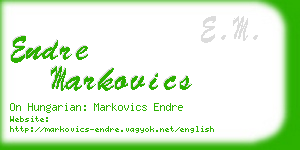endre markovics business card